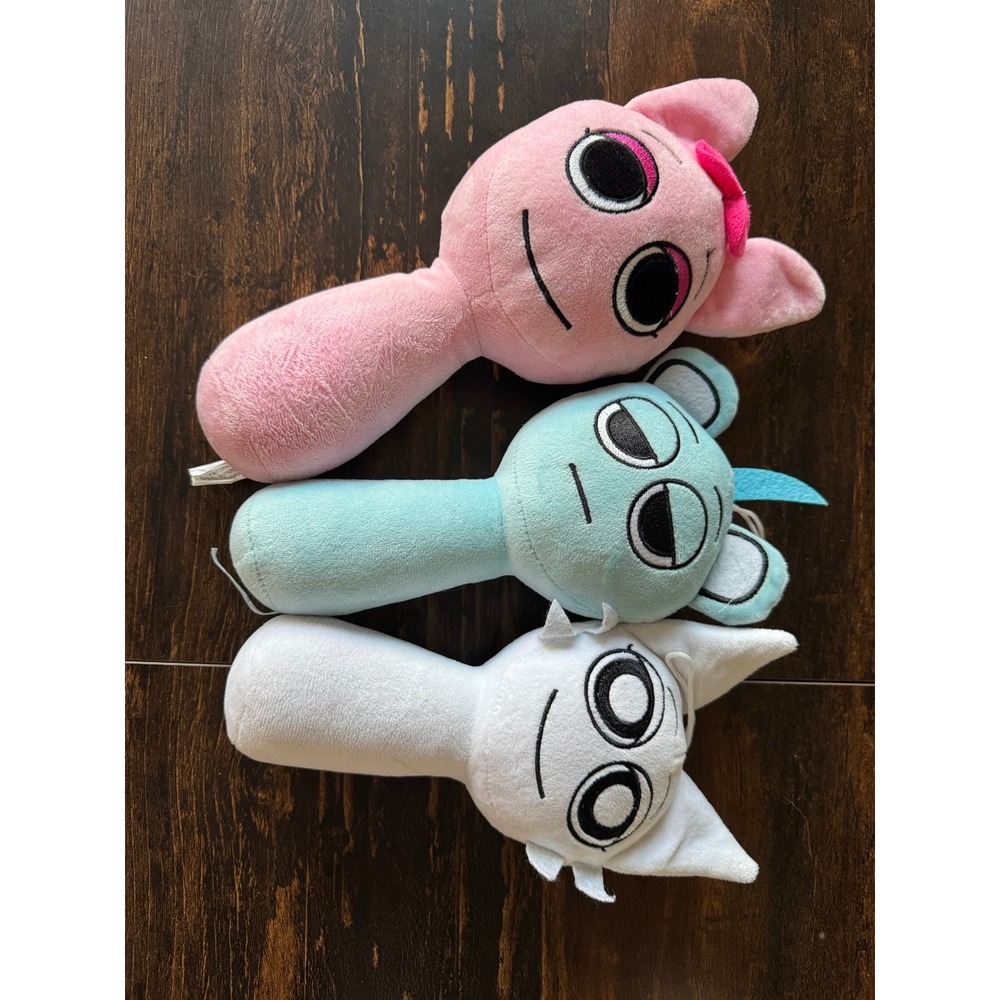 Garten of Banban Plush Set 3pc Pink Pandy Paws White Fiddles Blue Stuffed Toys